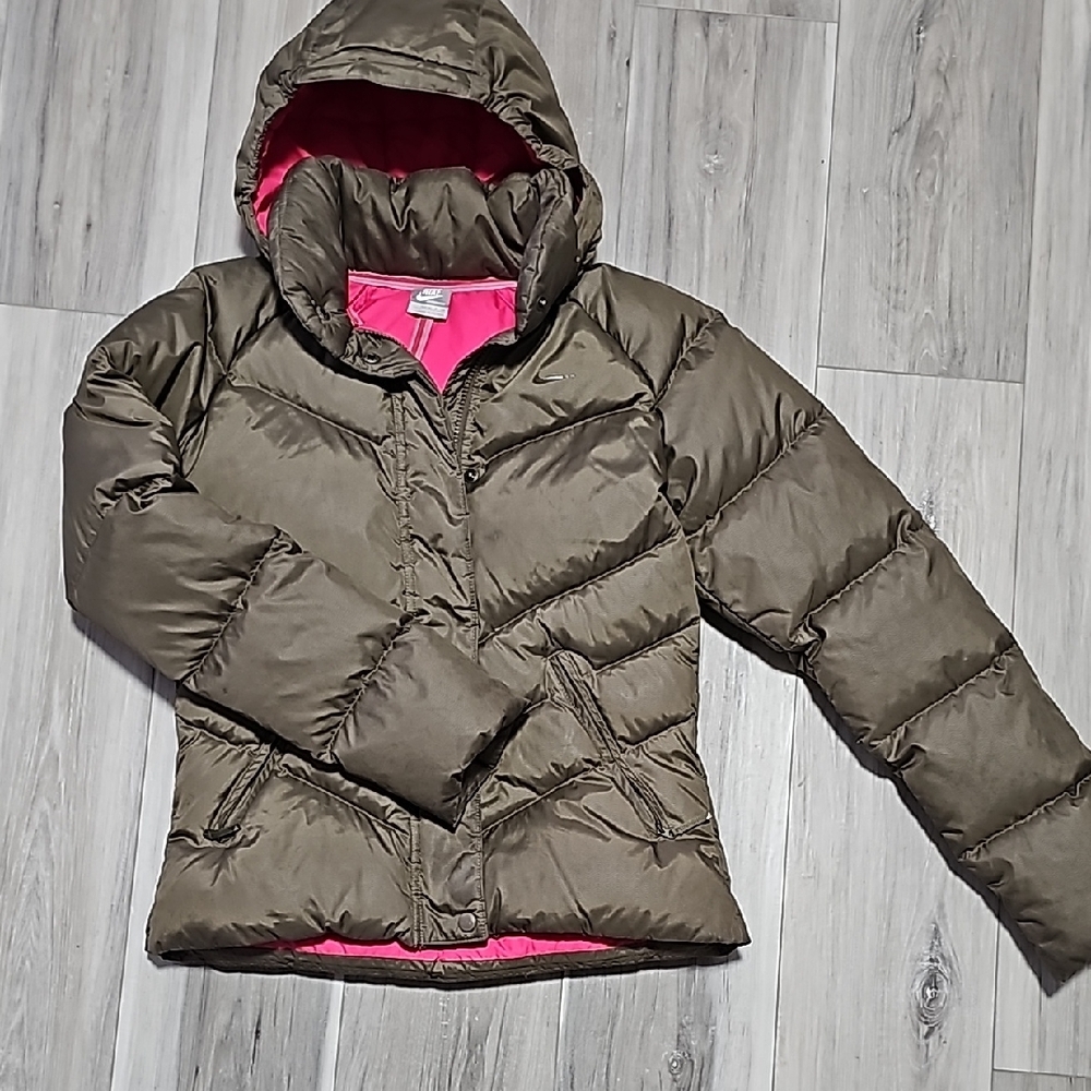 Nike Brown Puffer Jacket with Hood